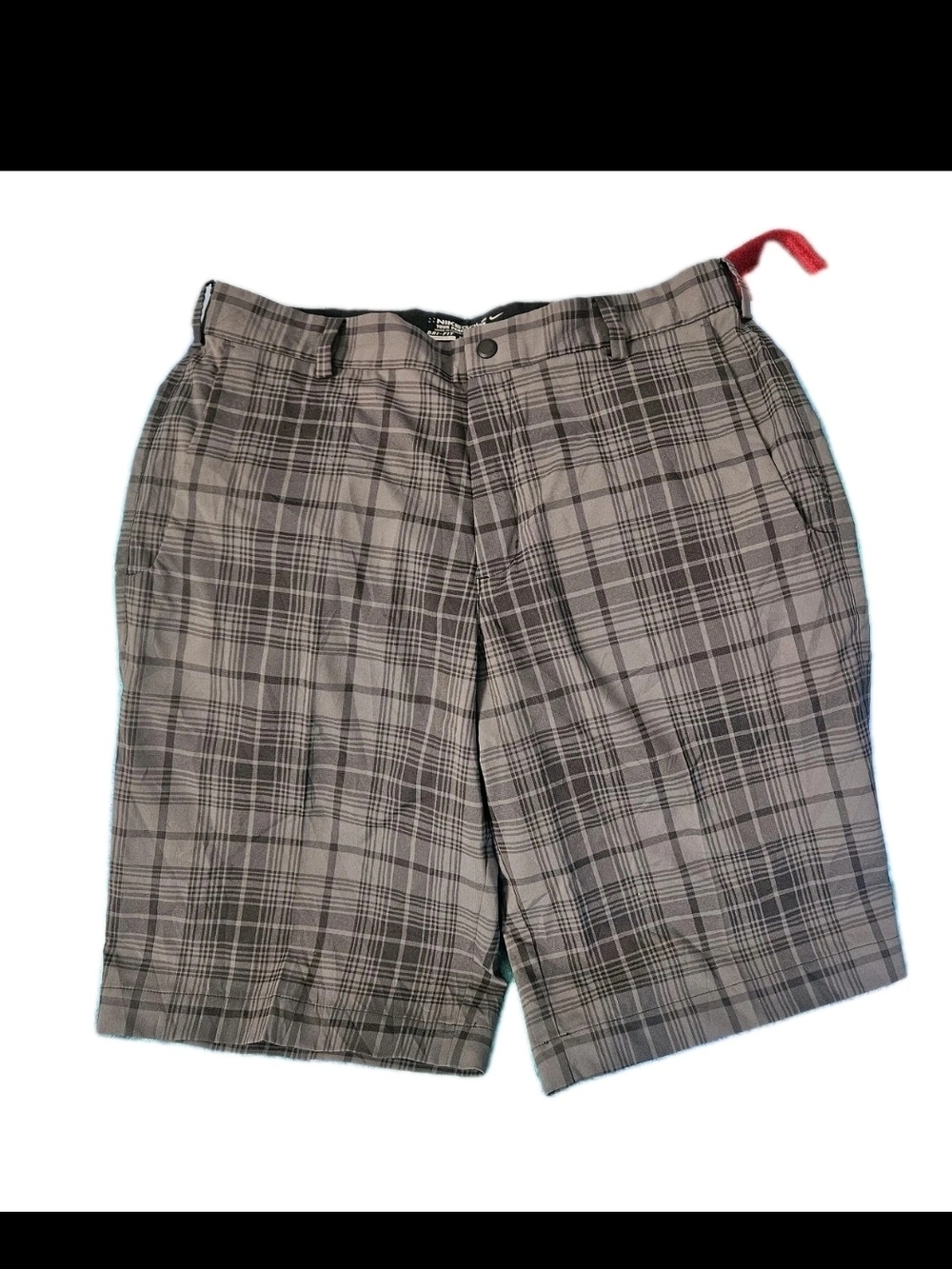 Nike Golf Shorts Mens 32  Grey Black Plaid Dri-FIT